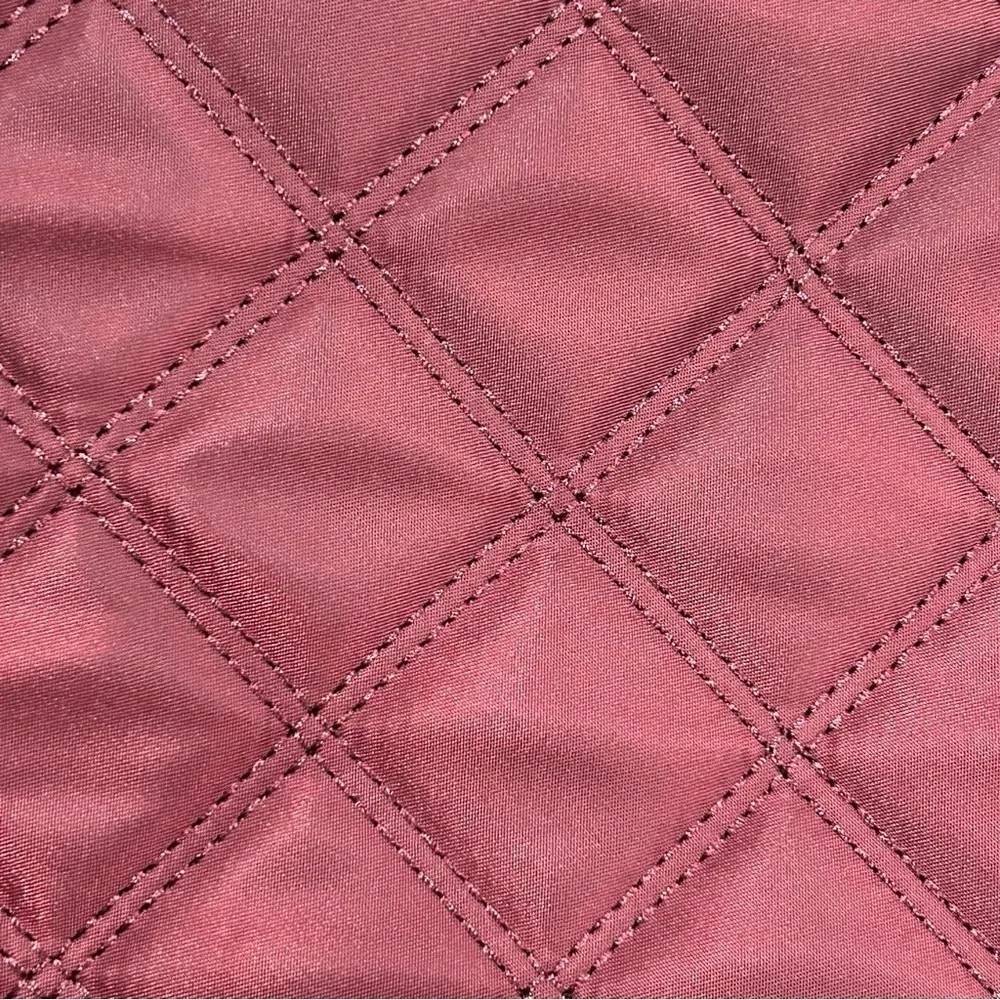 Jessica Moore Berry Black Quilted Nylon Laptop Shoulder Bag NWT